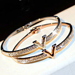 Elegant Zircon “Lady” Cuff Bracelet