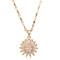 Sophisticated Sunflower Pendant Necklace