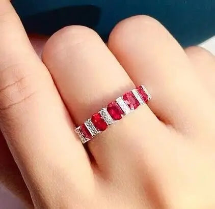 Stunning Ruby Zircon Wedding Ring for Women