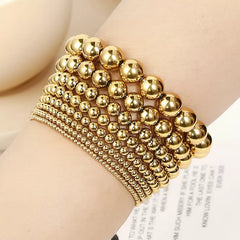 18K Gold Plated Stainless Steel Beaded Bracelets