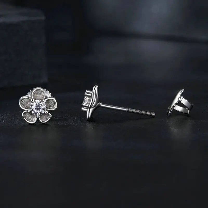 Elegant Floral Moissanite Stud Earrings