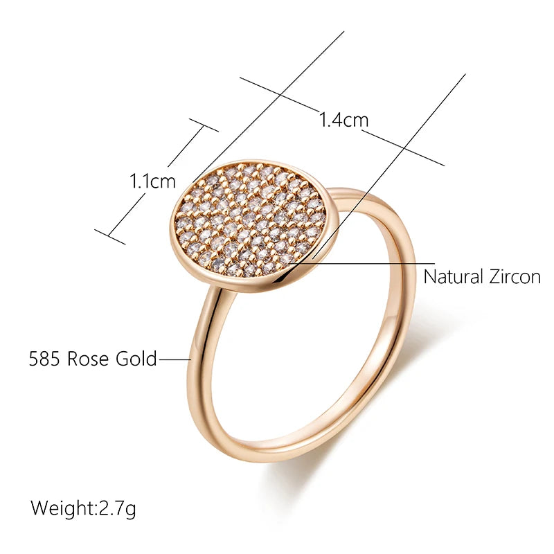 Elegant Vintage Rose Gold Copper Ring with Natural Zircon