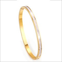 Elegant White Shell Bangle Bracelet