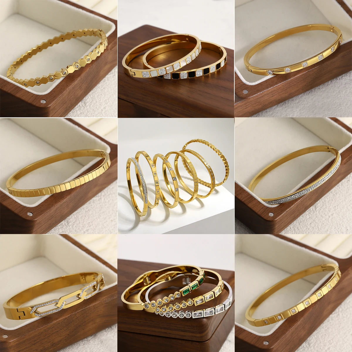 Elegant Stainless Steel Bangles Bracelets