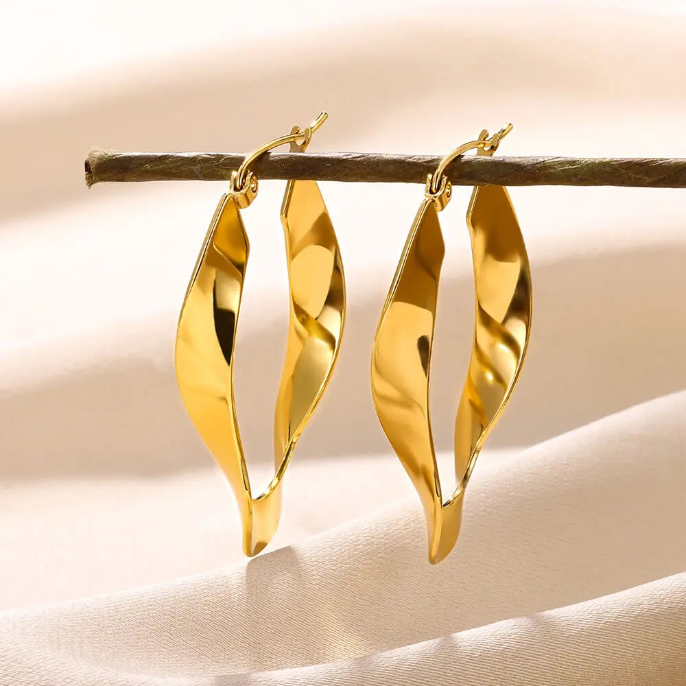 Round 18K Gold Color Earrings for Women