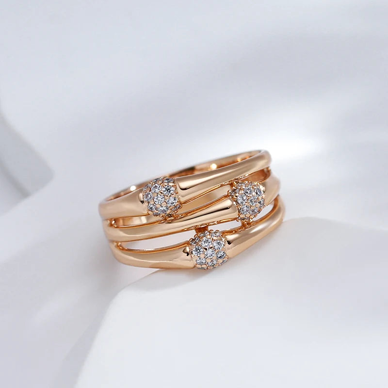 Rose Gold Color Wide Band Fashion Ring