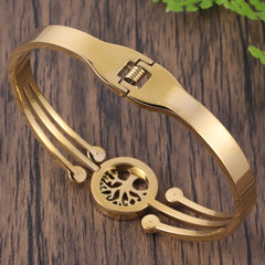 Tree of Life Stainless Steel Cuff Bracelet