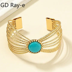 Bohemian Gold Plated Open Bracelet Bangles for Women