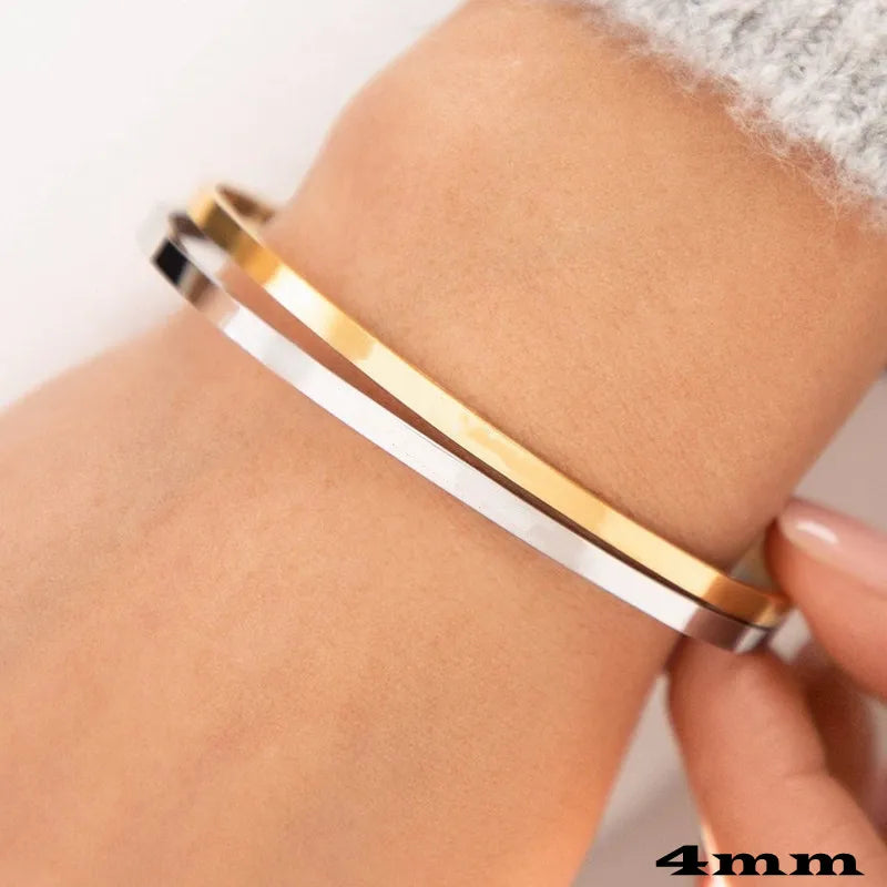 18K Gold-Plated Custom Engraved Bracelet - Personalized for Special Occasions