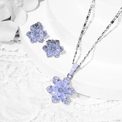 Elegant Snowflake Zircon Jewelry Set