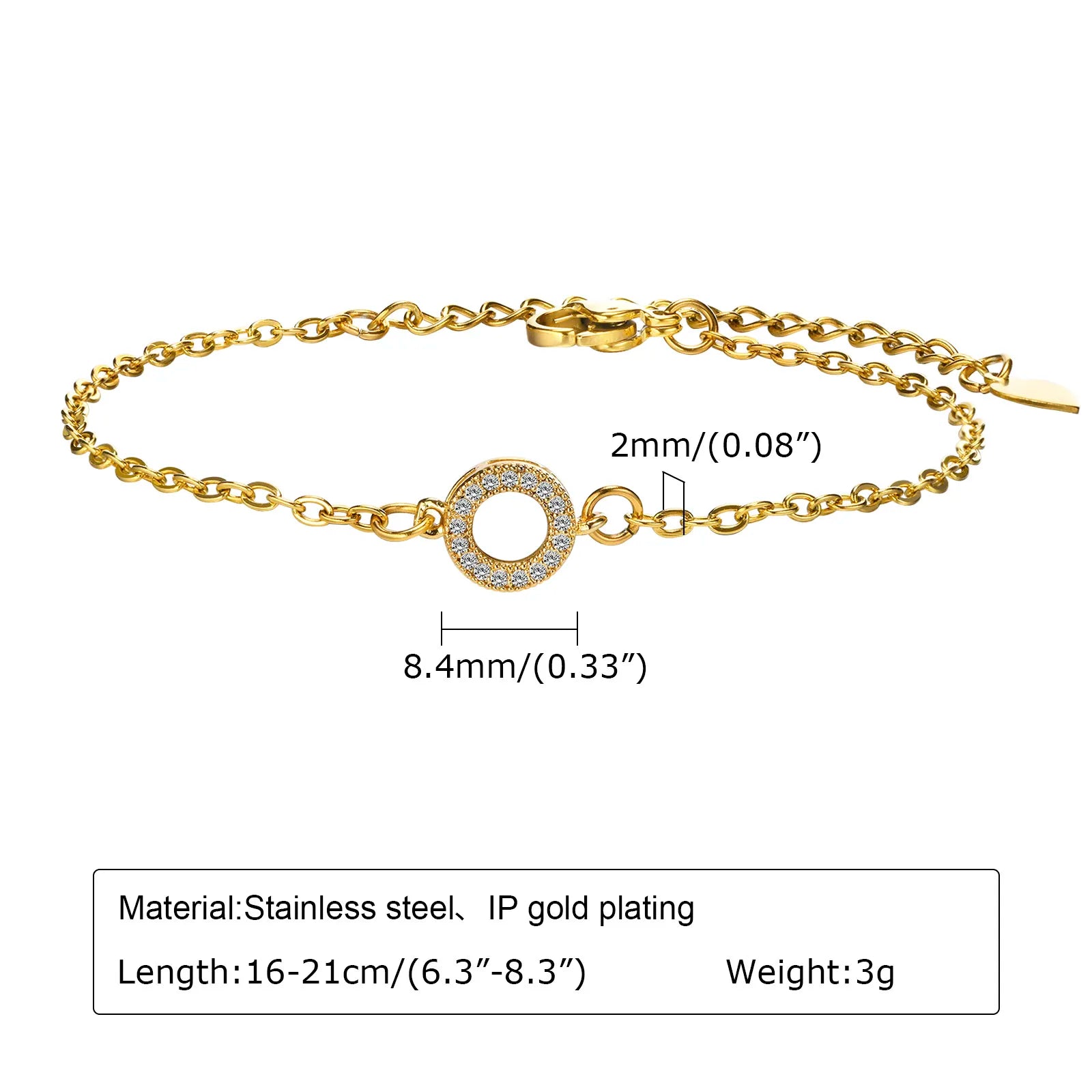 Elegant 18k Gold Chain Bracelet for Women