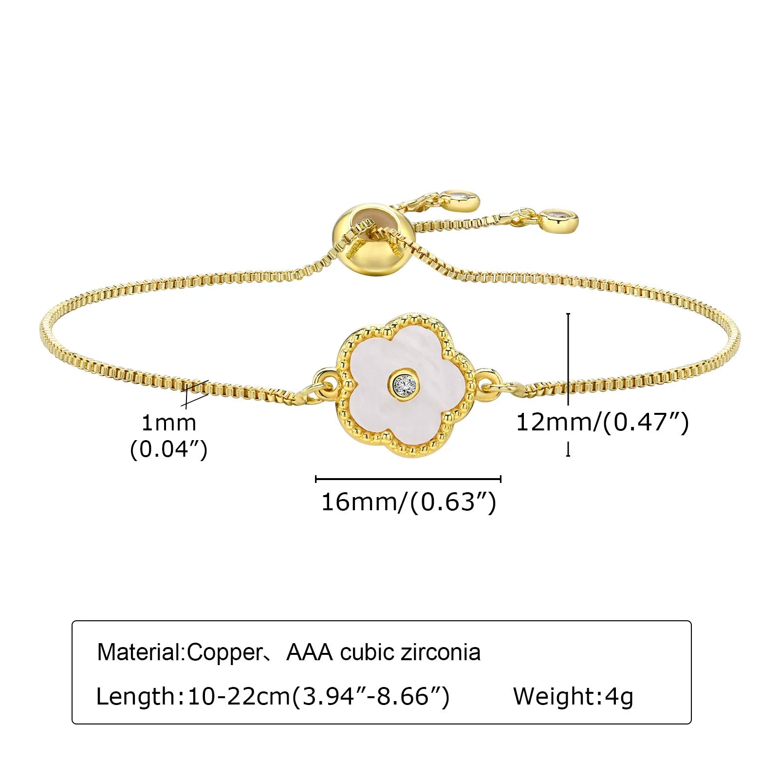 Elegant 18k Gold Chain Bracelet for Women