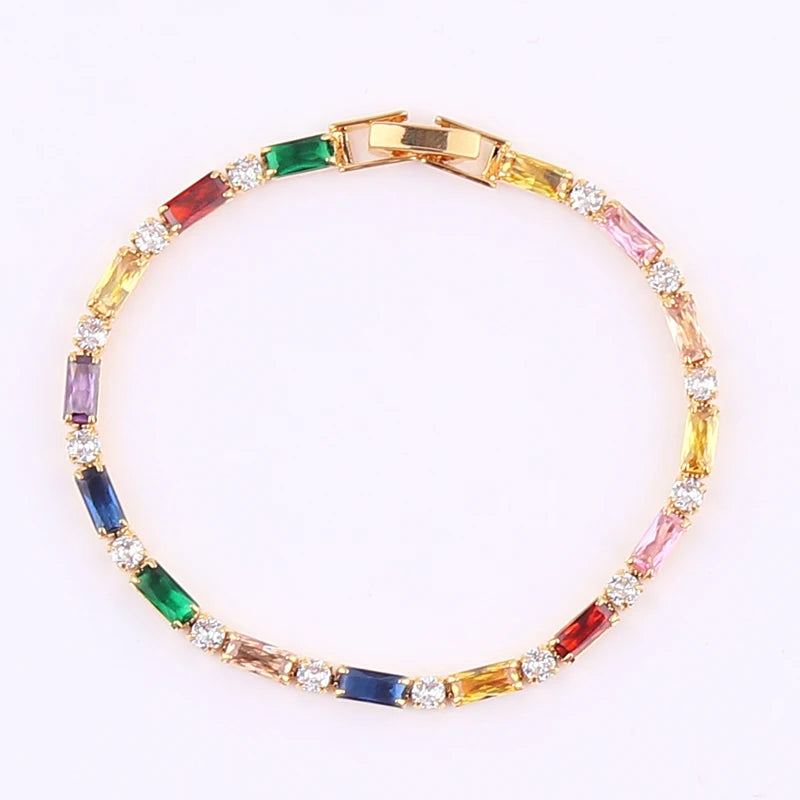 Rainbow Crystal Tennis Bracelet