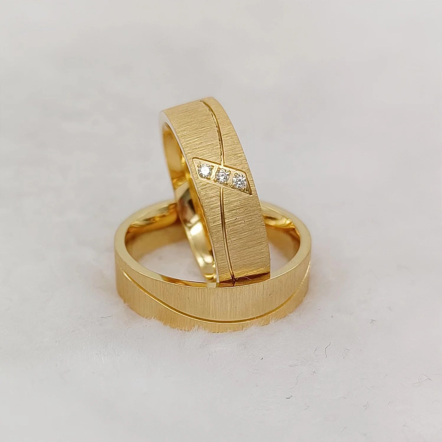 Luxury 18k Gold Plated Wedding Rings for Couples