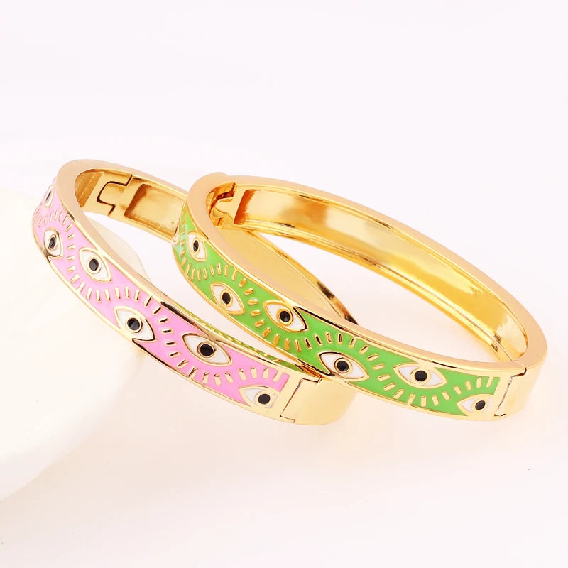 Turkish Lucky Evil Eye Bangle Bracelet For Women