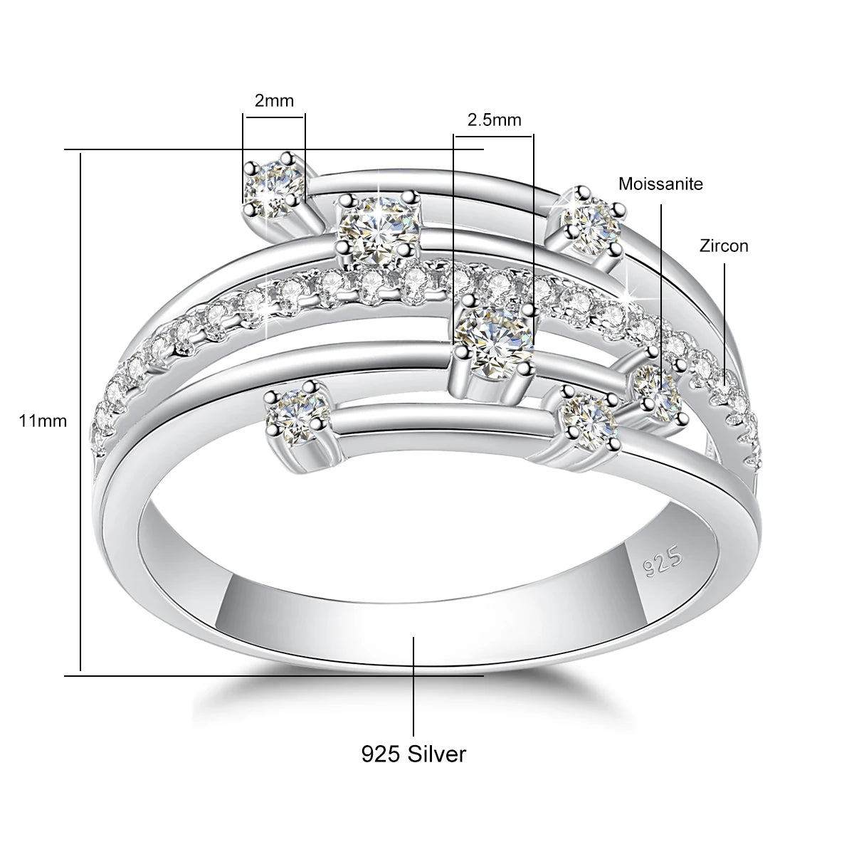 1 Real Moissanite Rings for Women