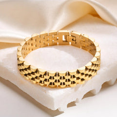 Stainless Steel 18k Gold Plated Link Chain Bracelet for Women