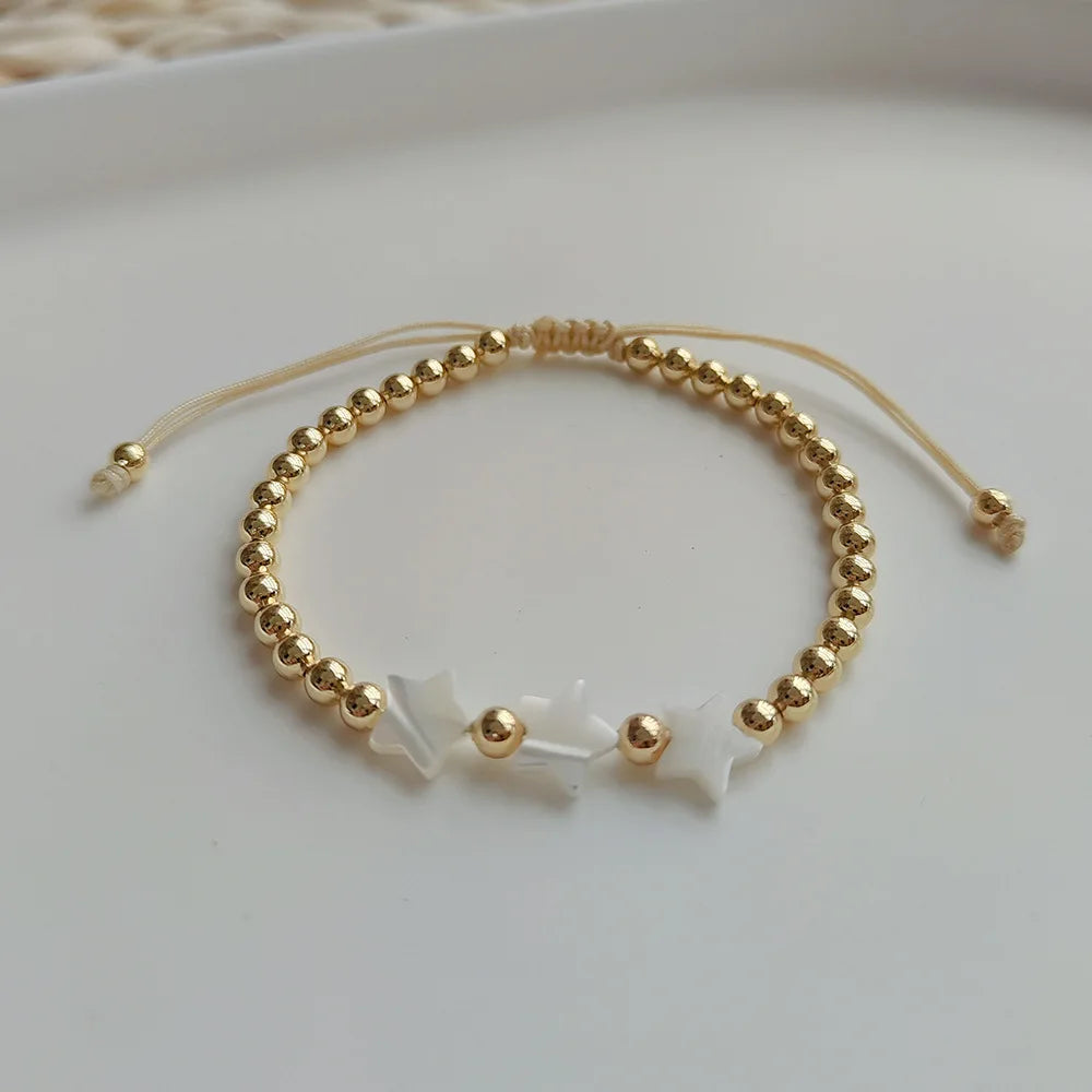 KKBEAD 18k Gold Plated Charm Bracelets