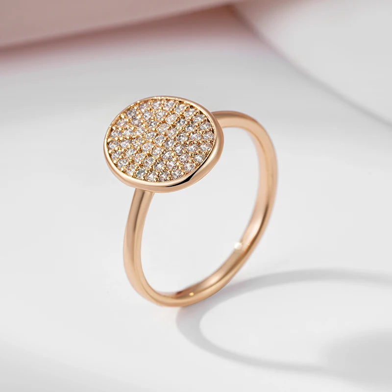 Elegant Vintage Rose Gold Copper Ring with Natural Zircon