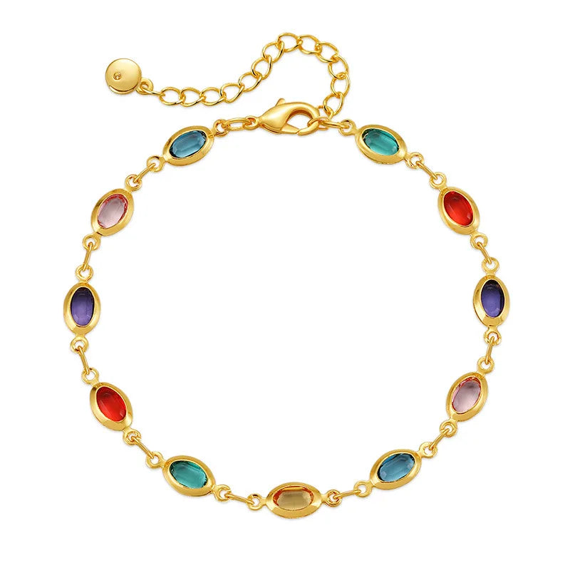 Copper Plated 18K Gold Glass Bracelet