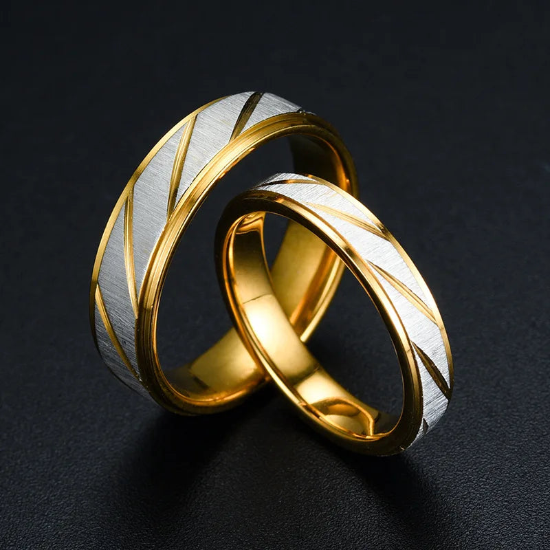 Unique Wave Pattern Couple Rings for Women