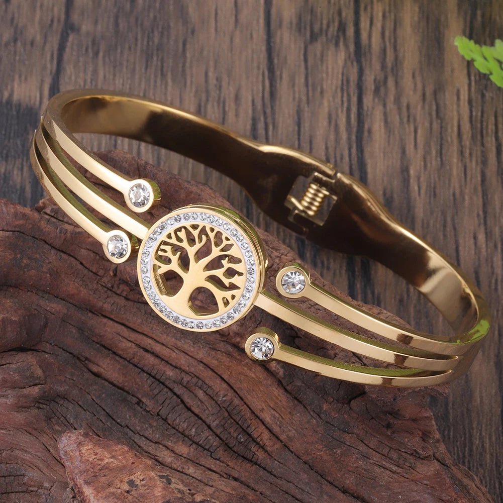 Tree of Life Stainless Steel Cuff Bracelet