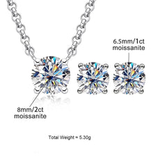 Sophisticated Moissanite Necklace and Earrings Set