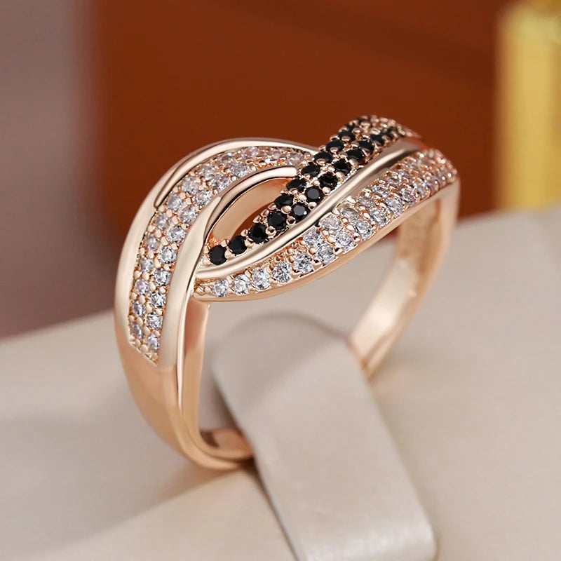 Rose Gold Ethnic Zircon Ring