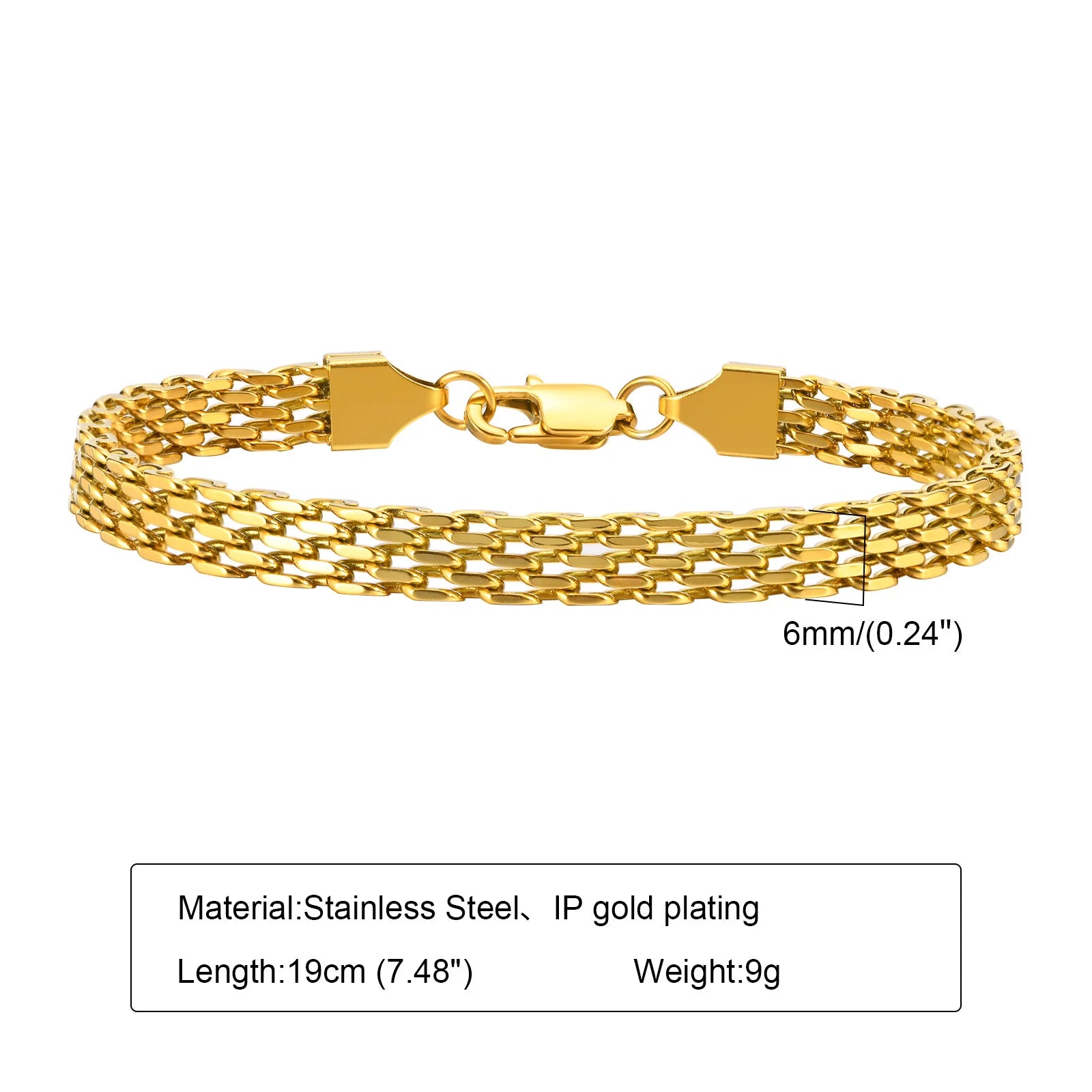 Elegant 18k Gold Chain Bracelet for Women