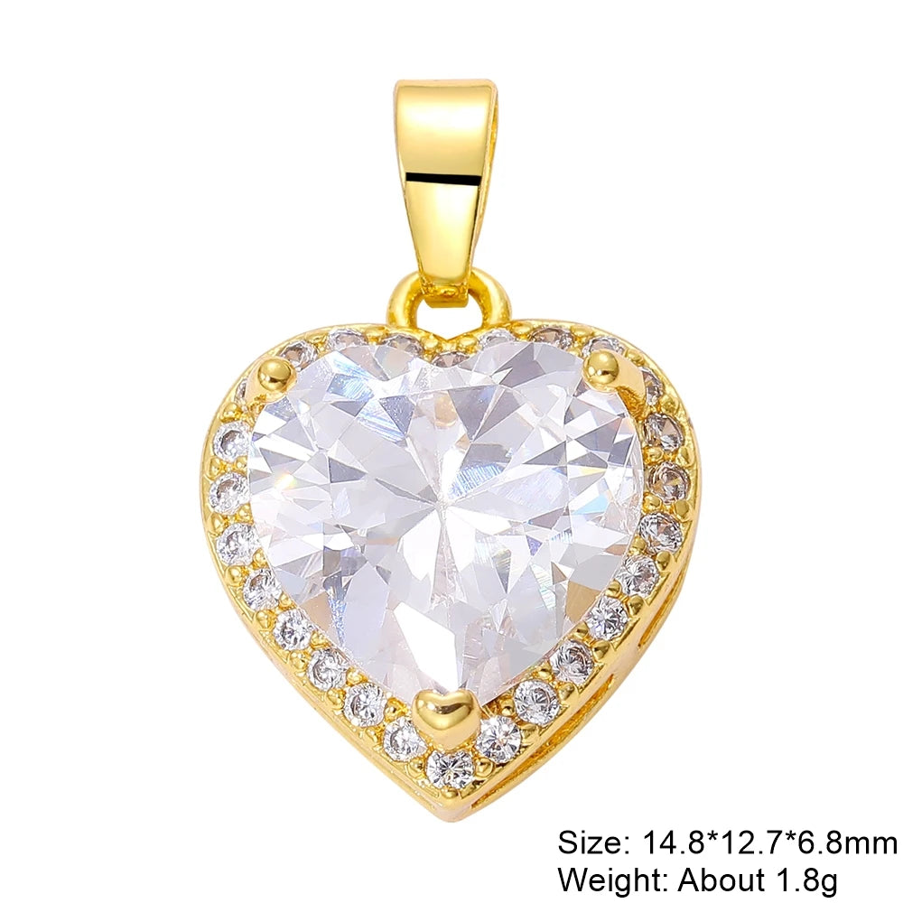 Handmade Luxury 18K Gold Plated Cubic Zirconia Cube Charms for Bridal Jewelry Making