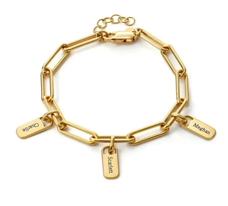 Personalized Name Bracelet 18K Gold Plated Jewelry Gifts