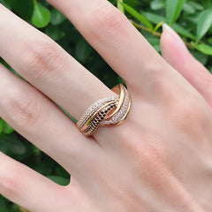 Rose Gold Ethnic Zircon Ring