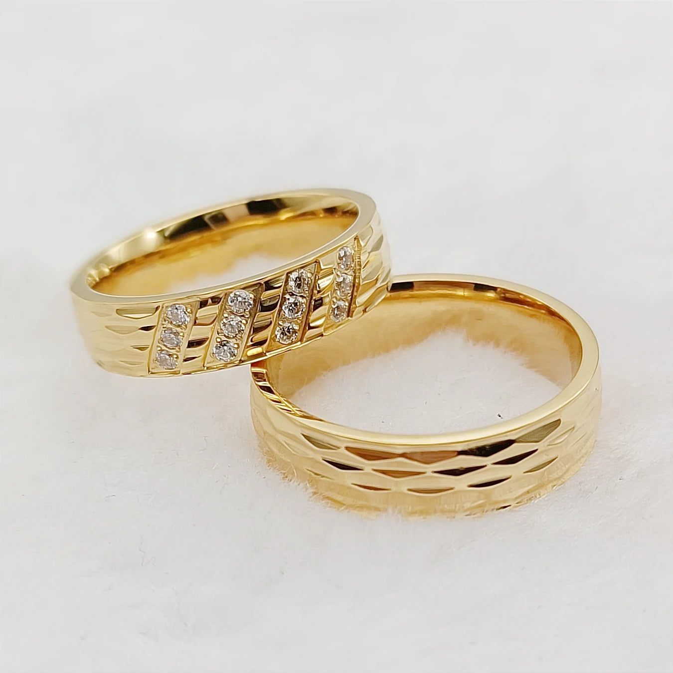 Luxury 18k Gold Plated Wedding Rings for Couples