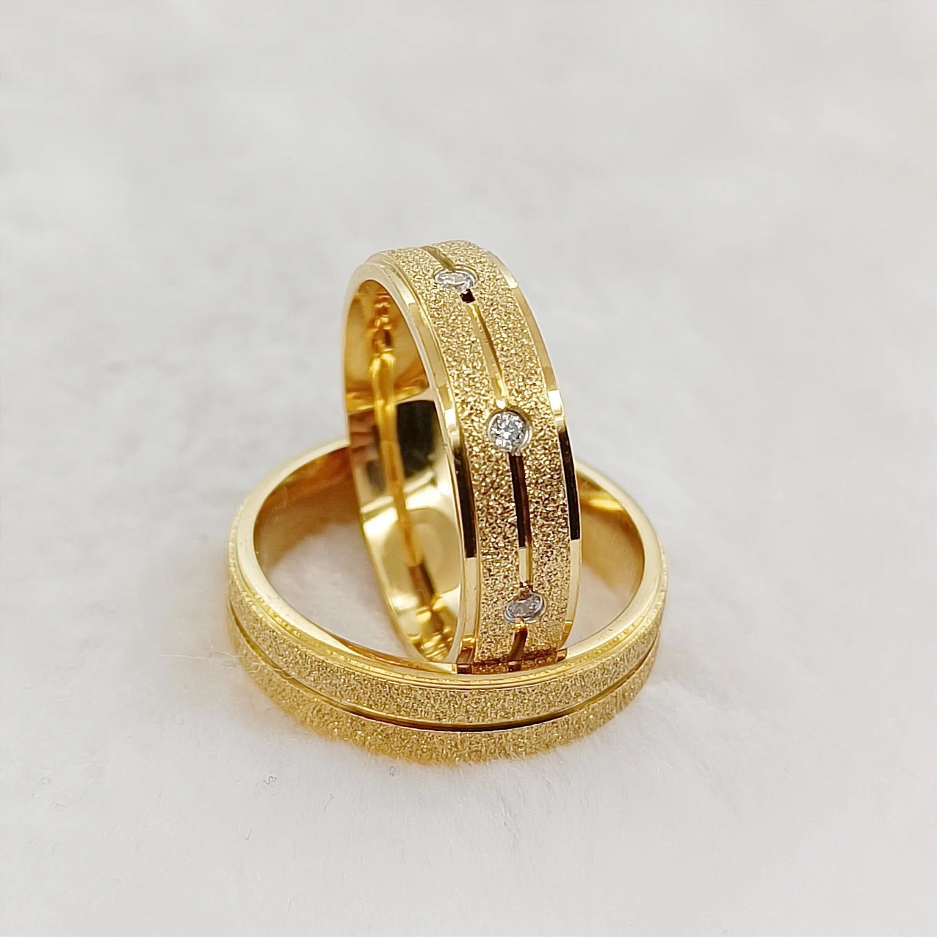 Luxury 18k Gold Plated Wedding Rings for Couples