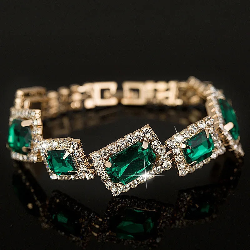 Elegant Green Crystal Stone Bangle