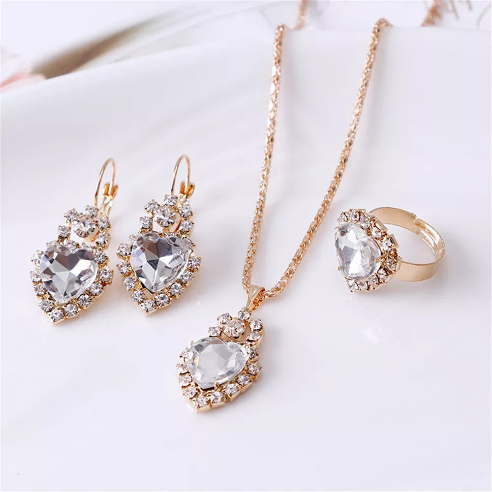 Classic Double Heart Jewelry Set