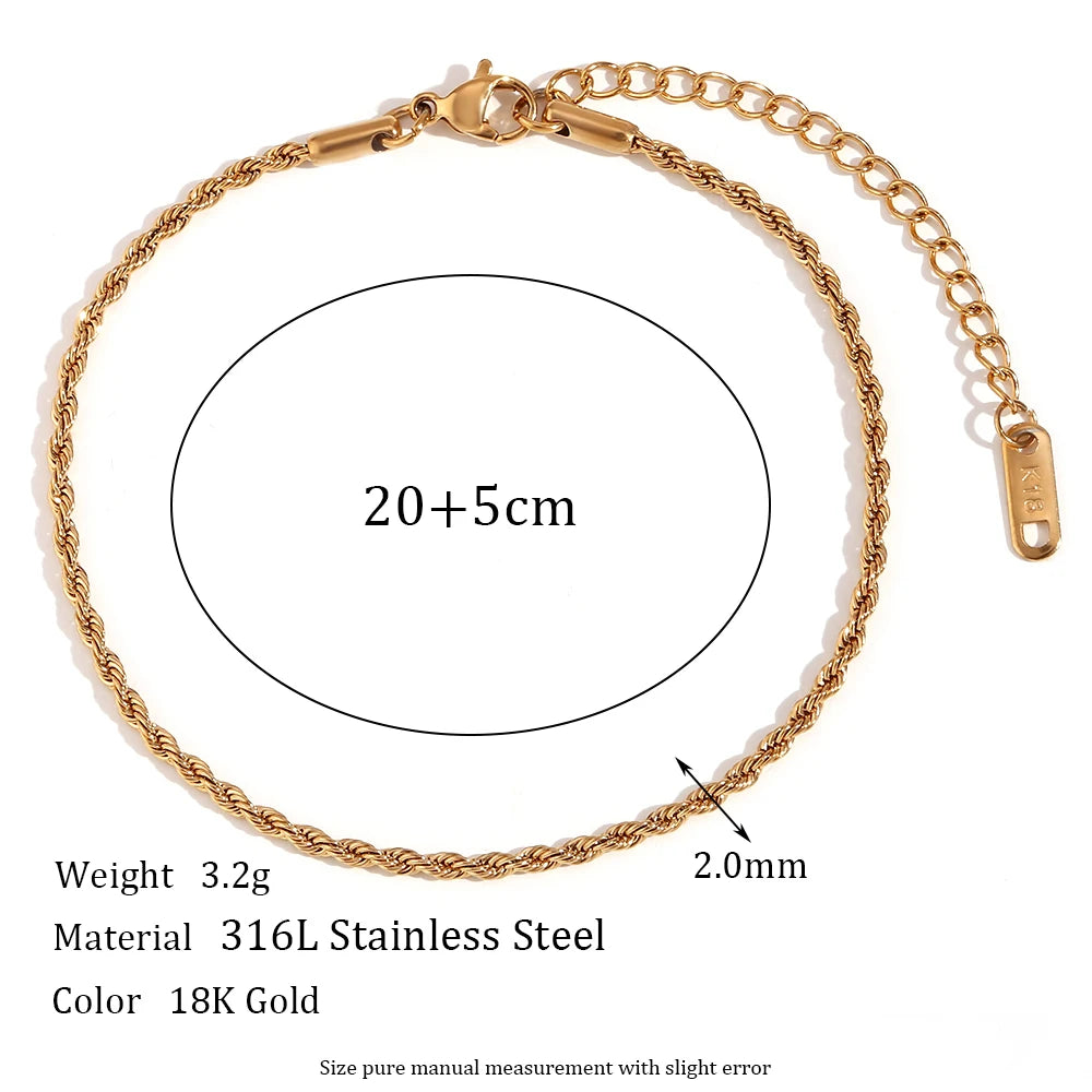 E.B.belle Twists 18K Gold Plated Chain Anklet