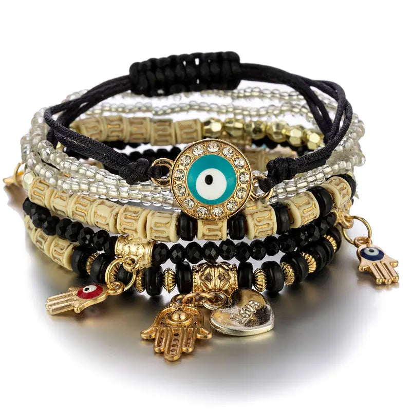 6Pcs/set Bohemian Evil Eye Bracelet Set For Women