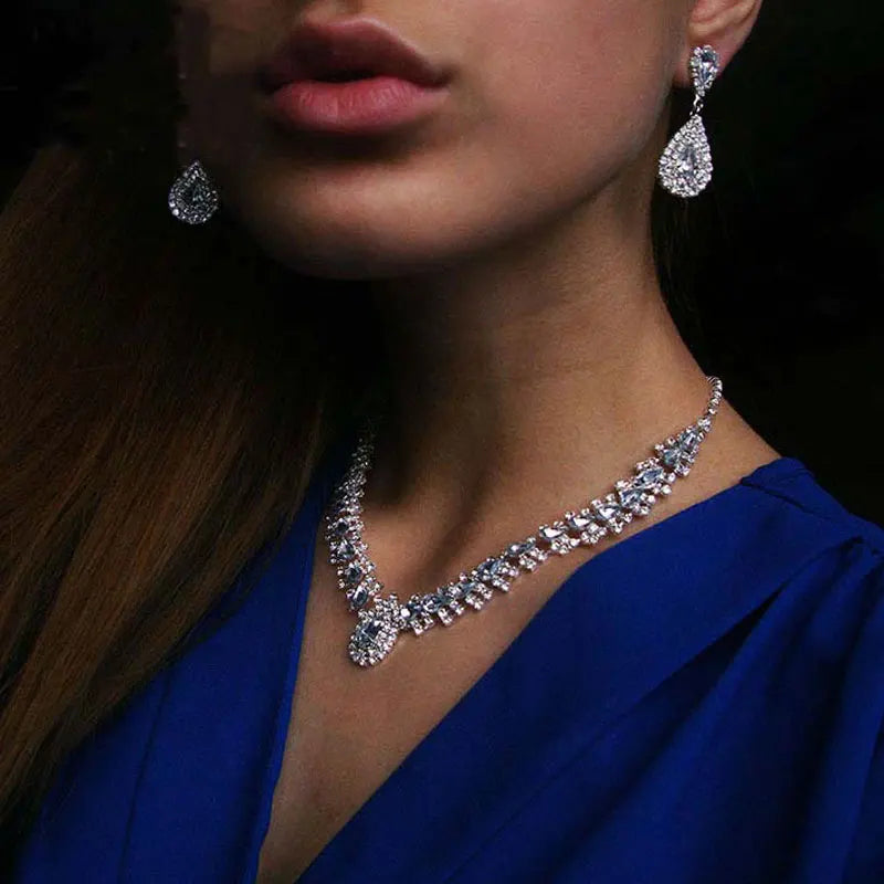 Elegant Wedding Jewelry Set - Bridesmaid Jewellery with Earrings and Necklace