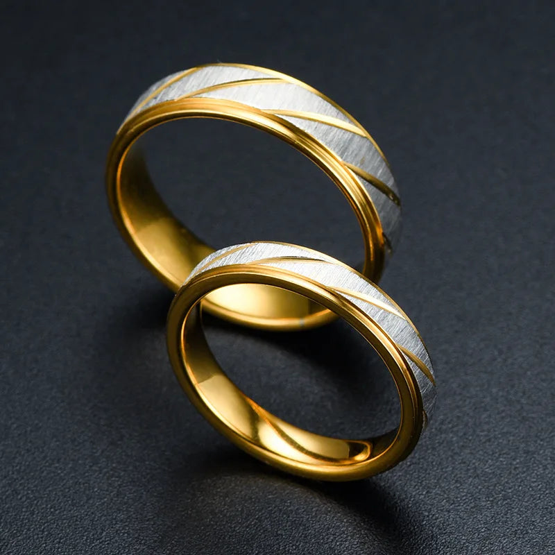 Unique Wave Pattern Couple Rings for Women