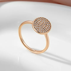 Elegant Vintage Rose Gold Copper Ring with Natural Zircon