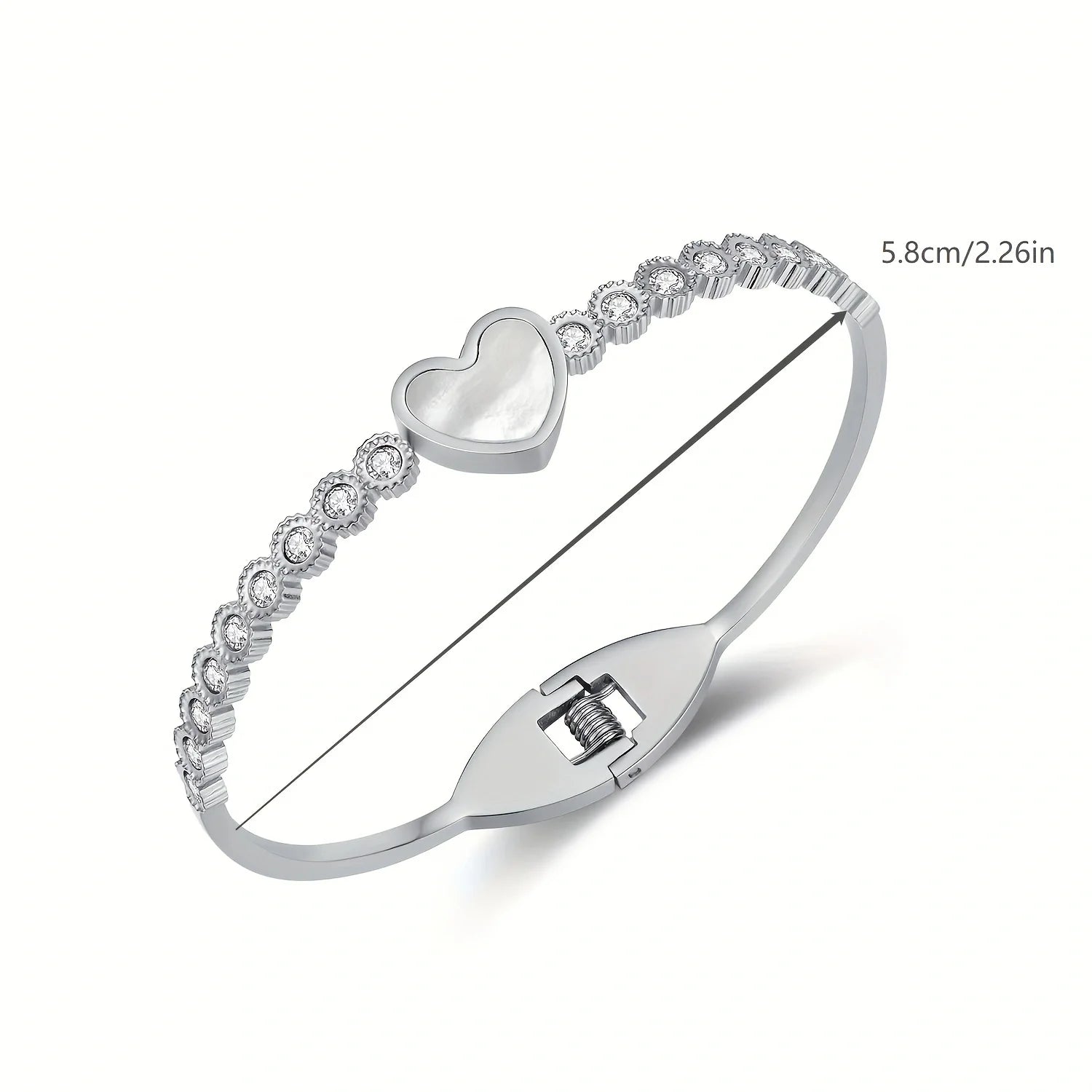 Elegant Stainless Steel Love Heart Bracelet