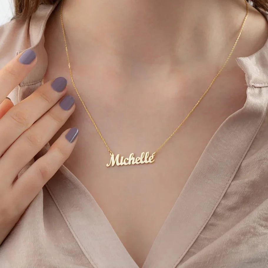 Custom Name 18k Gold Plated Necklace for Women