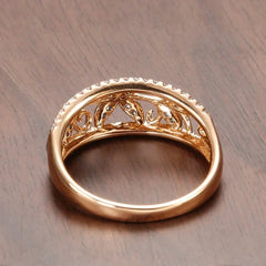 Vintage Elegance: 18k Yellow Gold Full Diamond Cocktail Rings