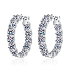 2.6CT D Color Moissanite Hoop Earrings