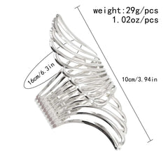 Hollow Wings Feather Wide Cuff Bracelets & Bangles For Women