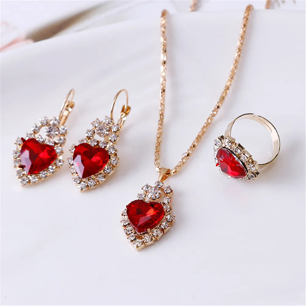 Classic Double Heart Jewelry Set