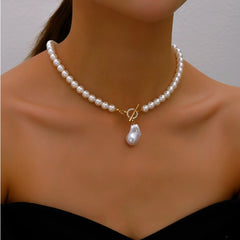 Trend Elegant Wedding Pearl Crystal Pendant Necklace