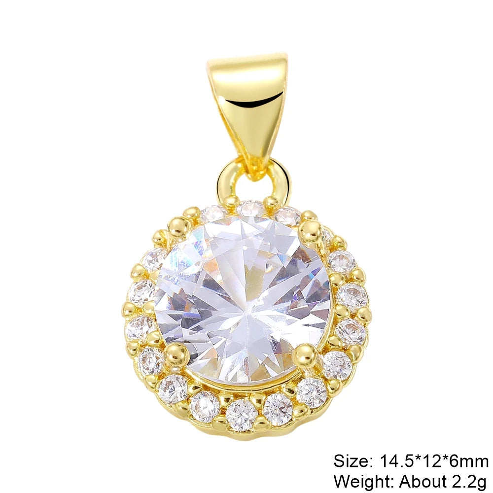 Handmade Luxury 18K Gold Plated Cubic Zirconia Cube Charms for Bridal Jewelry Making