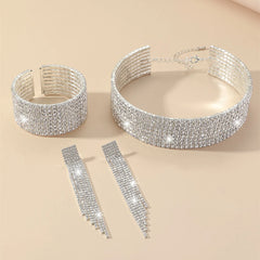 3 Pcs Women Rhinestone Jewelry Set